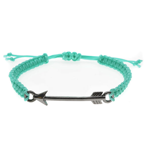 Arrow Link Macrame Bracelet (Turq & Black) - Exclusive Beadaholique Jewelry Kit