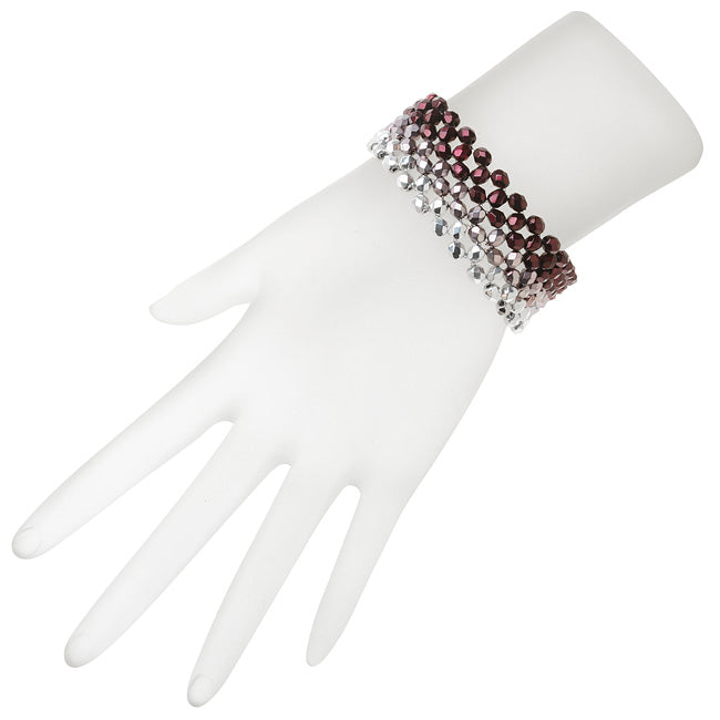 Ombre Right Angle Weave Bracelet-Red/Silver - Exclusive Beadaholique Jewelry Kit
