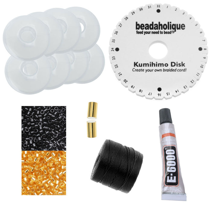 Beaded Kumihimo Wrap Bracelet - New Year's Eve - Exclusive Beadaholique Jewelry Kit