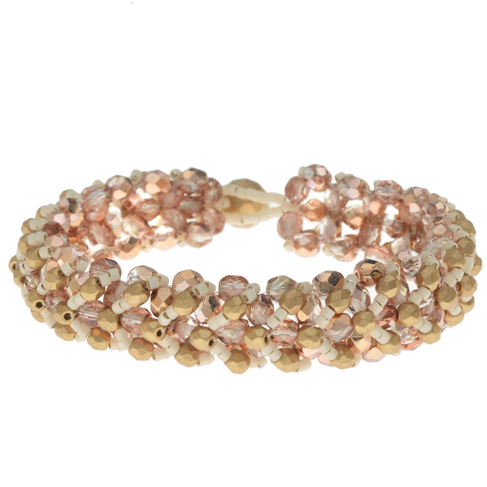 Chevron Right Angle Weave Bracelet Kit - Pink/Gold - Exclusive Beadaho ...