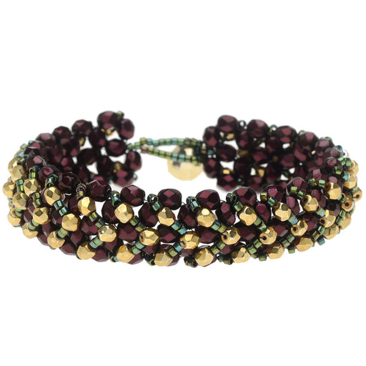 Chevron Right Angle Weave Bracelet - Winter Berry - Exclusive Beadaholique Jewelry Kit