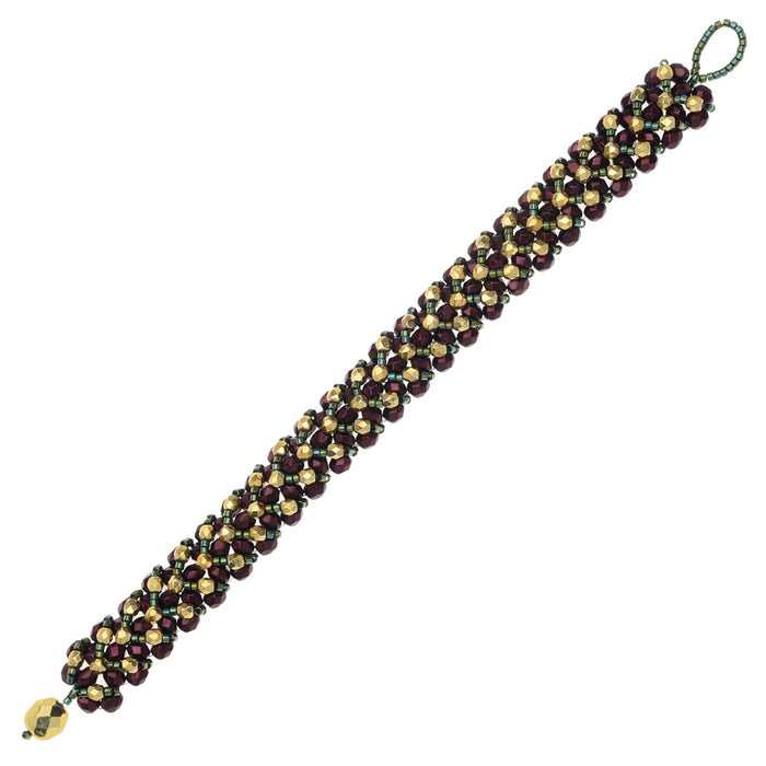Chevron Right Angle Weave Bracelet - Winter Berry - Exclusive Beadaholique Jewelry Kit