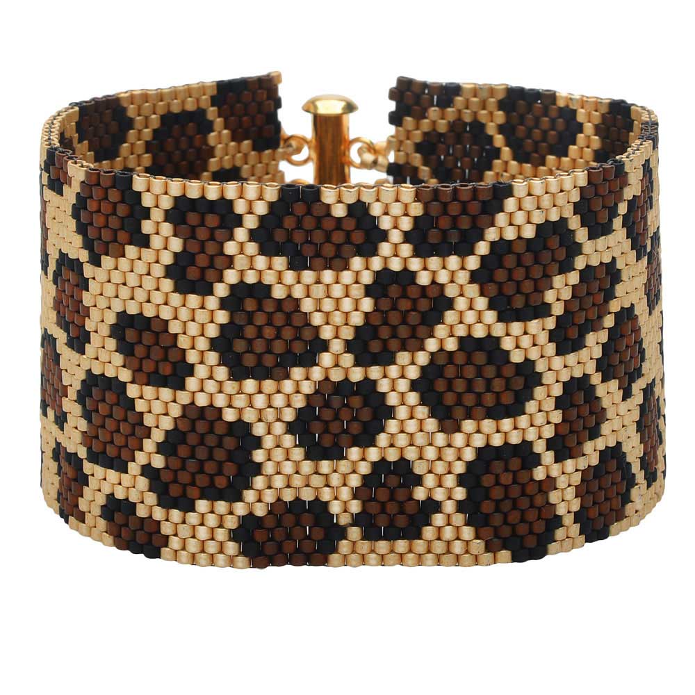 Leopard Print Peyote Bracelet - Exclusive Beadaholique Jewelry Kit