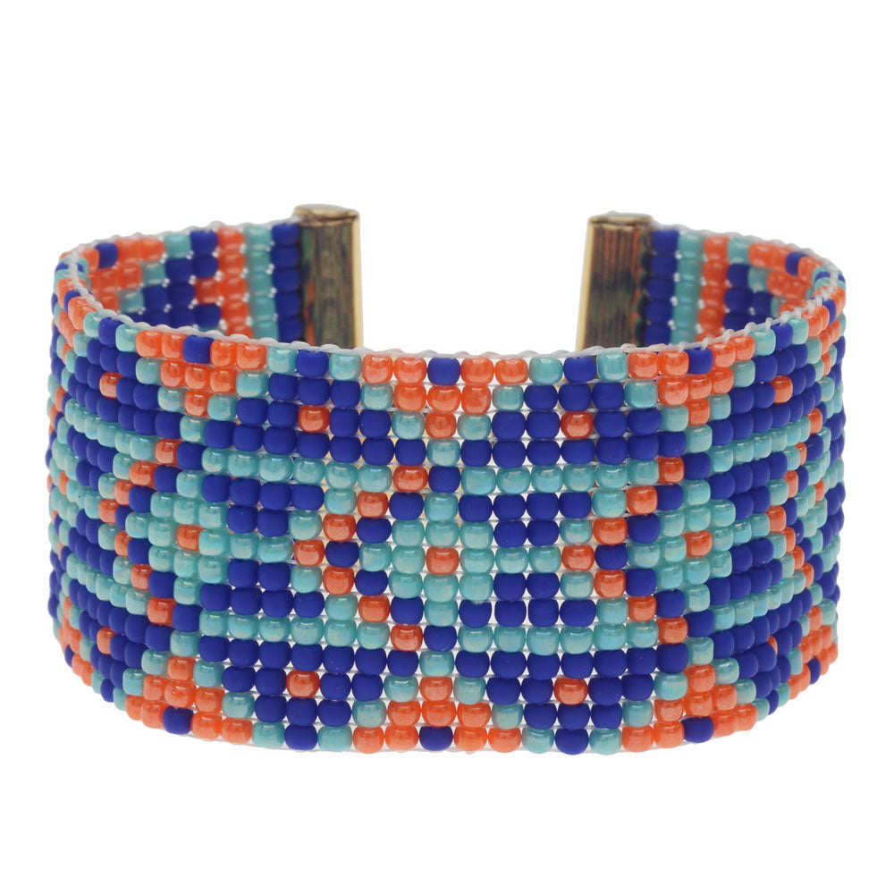 PatchWork Weave Bracelet Handwoven bead loom bracelet made with Japanese  and Czech seed beads Finished with reinforced ultrasued ends and a  silverplated button clasp  Picture of Bijou Arte Camaiore  Tripadvisor