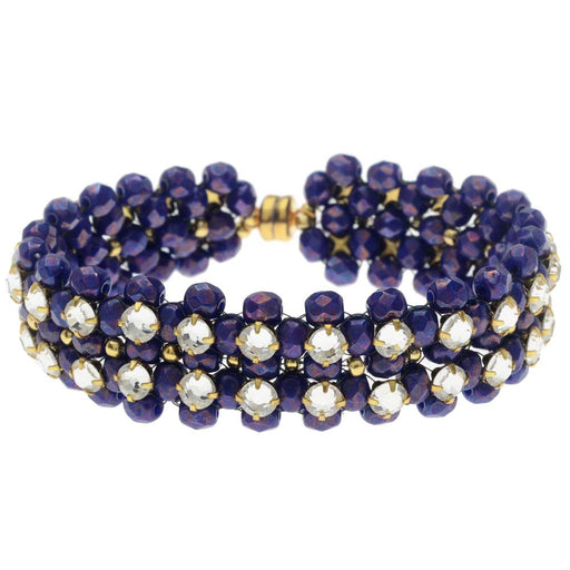 Rose Montee Right Angle Weave Bracelet - Royal Seas - Exclusive Beadaholique Jewelry Kit