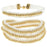 Beaded Flat Kumihimo Bracelet Set - White/Gold - Exclusive Beadaholique Jewelry Kit