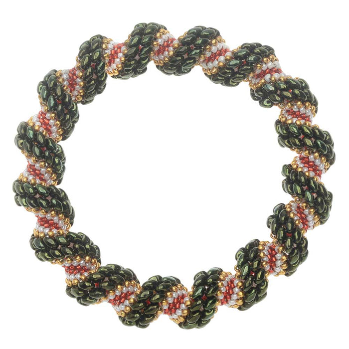 Cellini Spiral Bracelet - Christmas Wreath - Exclusive Beadaholique Jewelry Kit
