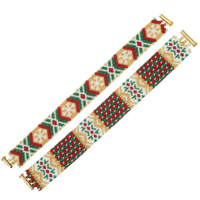 Odd Count Peyote Duo Bracelet Kit - Christmas Party - Exclusive Beadaholique Jewelry Kit