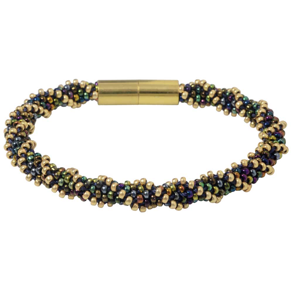 Spiral 12 Warp Kumihimo Bracelet in Night Lights - Exclusive Beadaholique Jewelry Kit