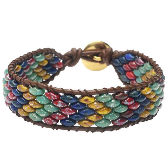 SuperDuo Wrapit Loom Bracelet in Raku - Exclusive Beadaholique Jewelry Kit
