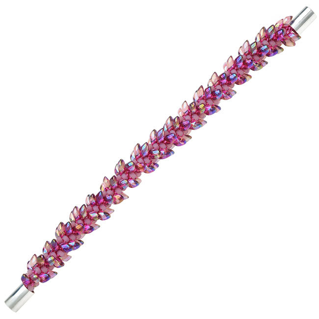 Deluxe Beaded Kumihimo Bracelet, Pink Iris, Exclusive Beadaholique Jewelry Kit