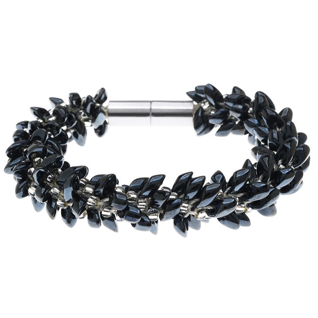 Deluxe Beaded Kumihimo Bracelet, Hematite, - Exclusive Beadaholique Jewelry Kit
