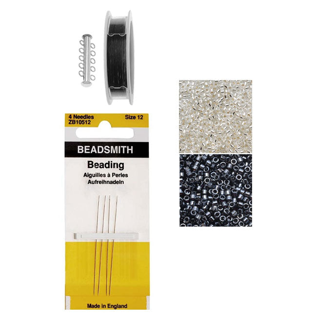 Peyote Bracelet-Metallic Sparkly Snowflakes - Exclusive Beadaholique Jewelry Kit