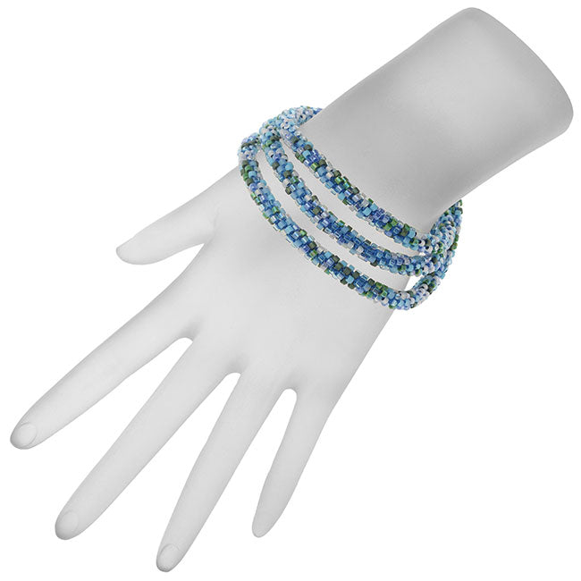 Beaded Kumihimo Wrap Bracelet Kit-Blue Tone - Exclusive Beadaholique Jewelry Kit