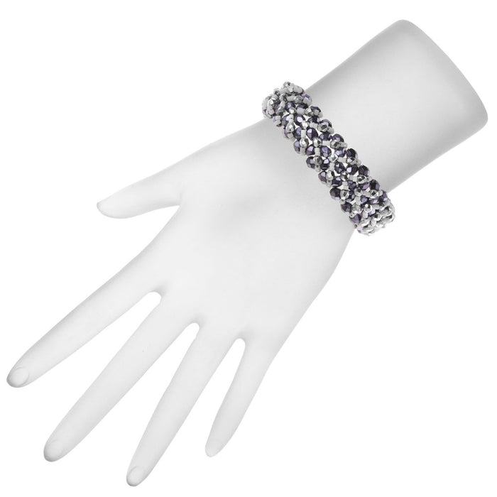 Chevron Right Angle Weave Bracelet - Purple/Silver - Exclusive Beadaholique Jewelry Kit