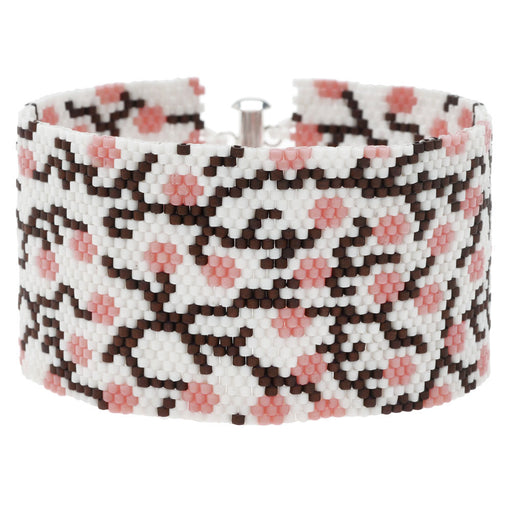 Peyote Bracelet - Cherry Blossom in White - Exclusive Beadaholique Jewelry Kit