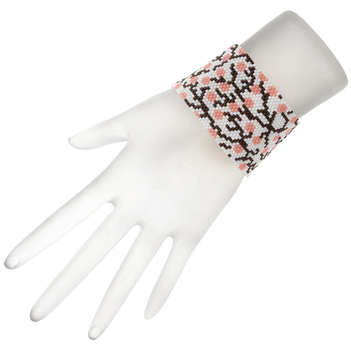Peyote Bracelet - Cherry Blossom in White - Exclusive Beadaholique Jewelry Kit