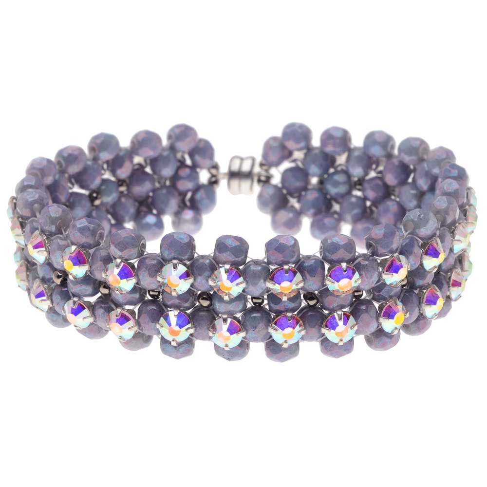Rose Montee Right Angle Weave Bracelet - Lavender Garden - Exclusive Beadaholique Jewelry Kit