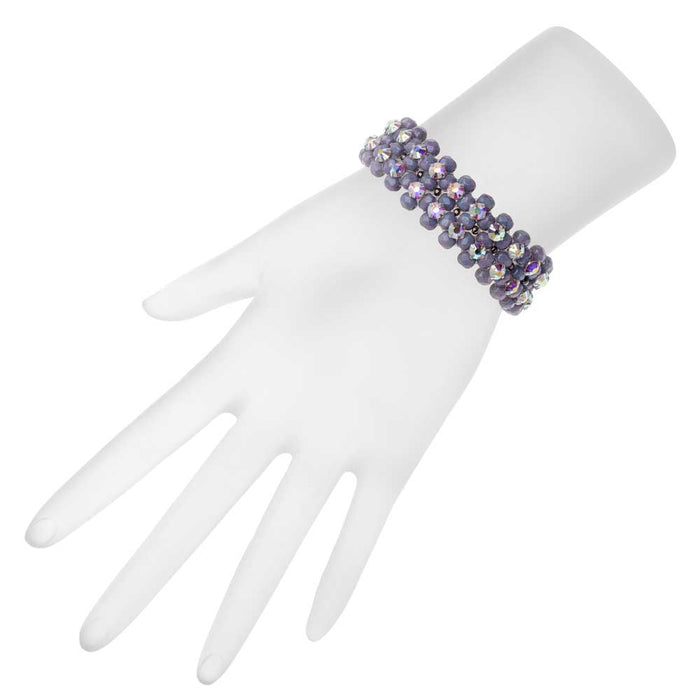 Rose Montee Right Angle Weave Bracelet - Lavender Garden - Exclusive Beadaholique Jewelry Kit