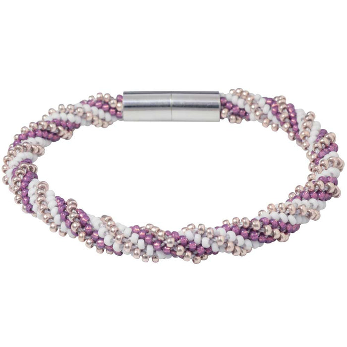 Spiral 12 Warp Beaded Kumihimo Bracelet - Sweet Orchid - Exclusive Beadaholique Jewelry Kit