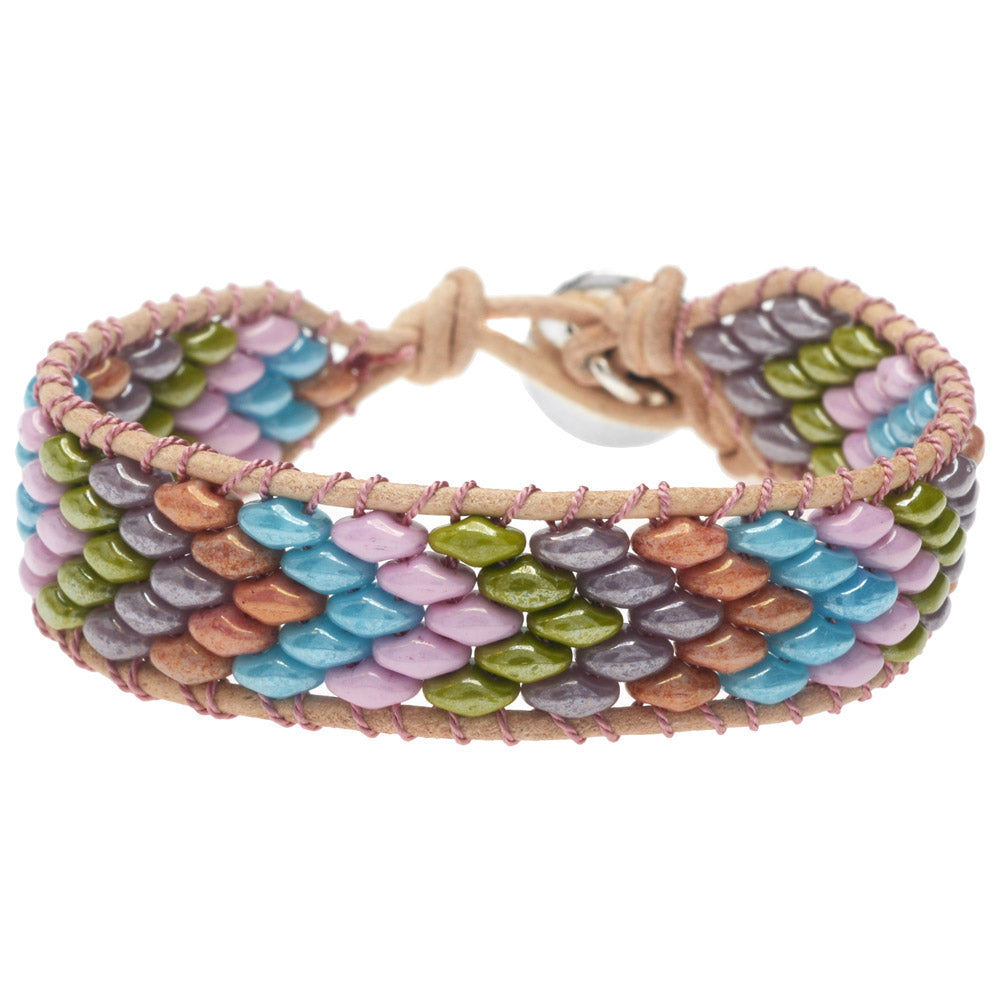 SuperDuo Wrapit Loom Bracelet in Cotton Candy - Exclusive Beadaholique Jewelry Kit
