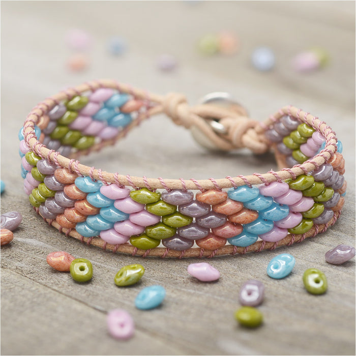 SuperDuo Wrapit Loom Bracelet in Cotton Candy - Exclusive Beadaholique Jewelry Kit