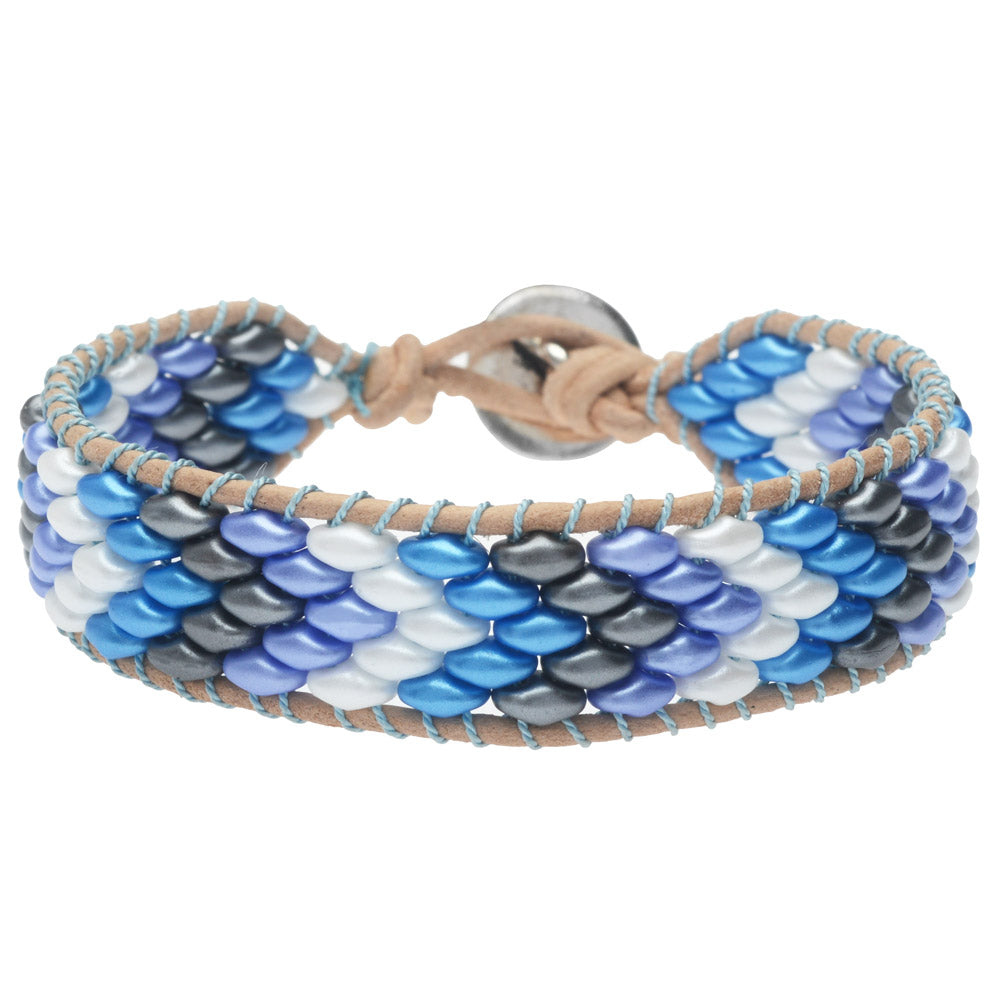 SuperDuo Wrapit Loom Bracelet in Little Boy Blue - Exclusive Beadaholique Jewelry Kit