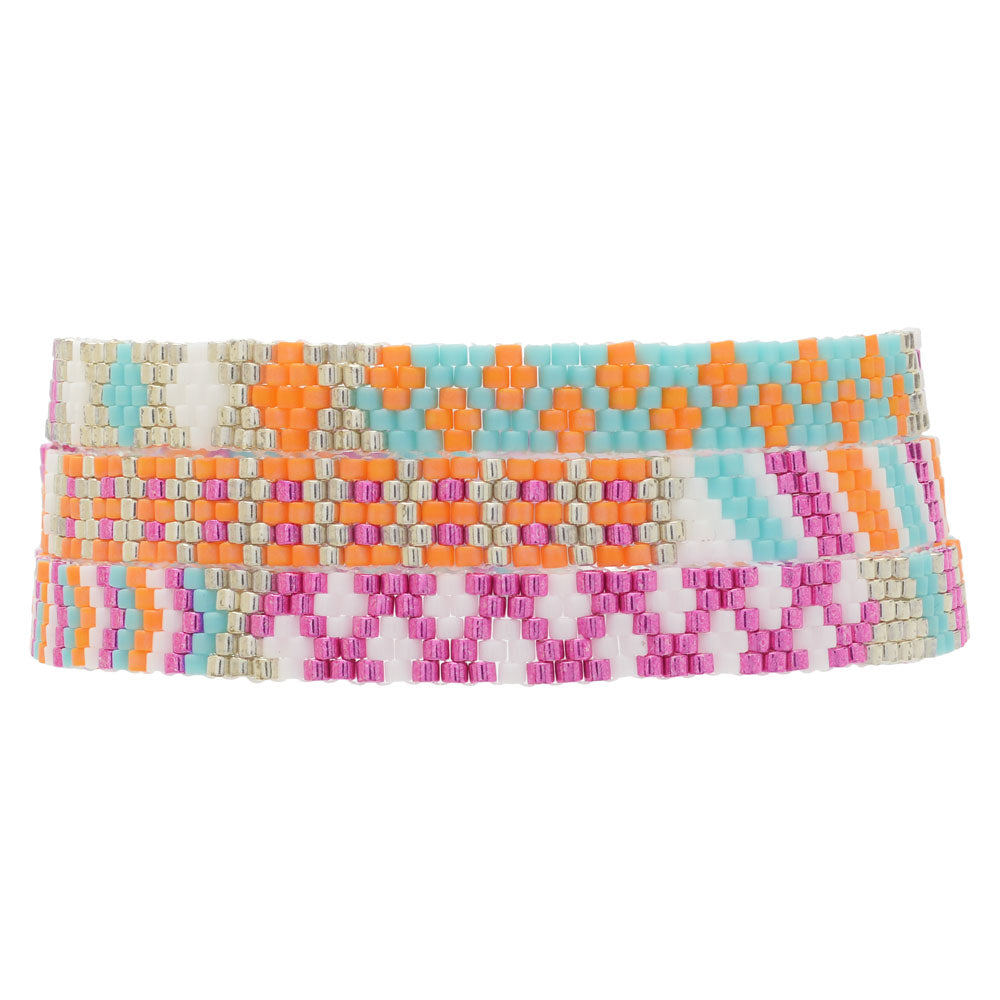 Triple Wrap Odd Count Peyote Bracelet in Tropic Exclusive