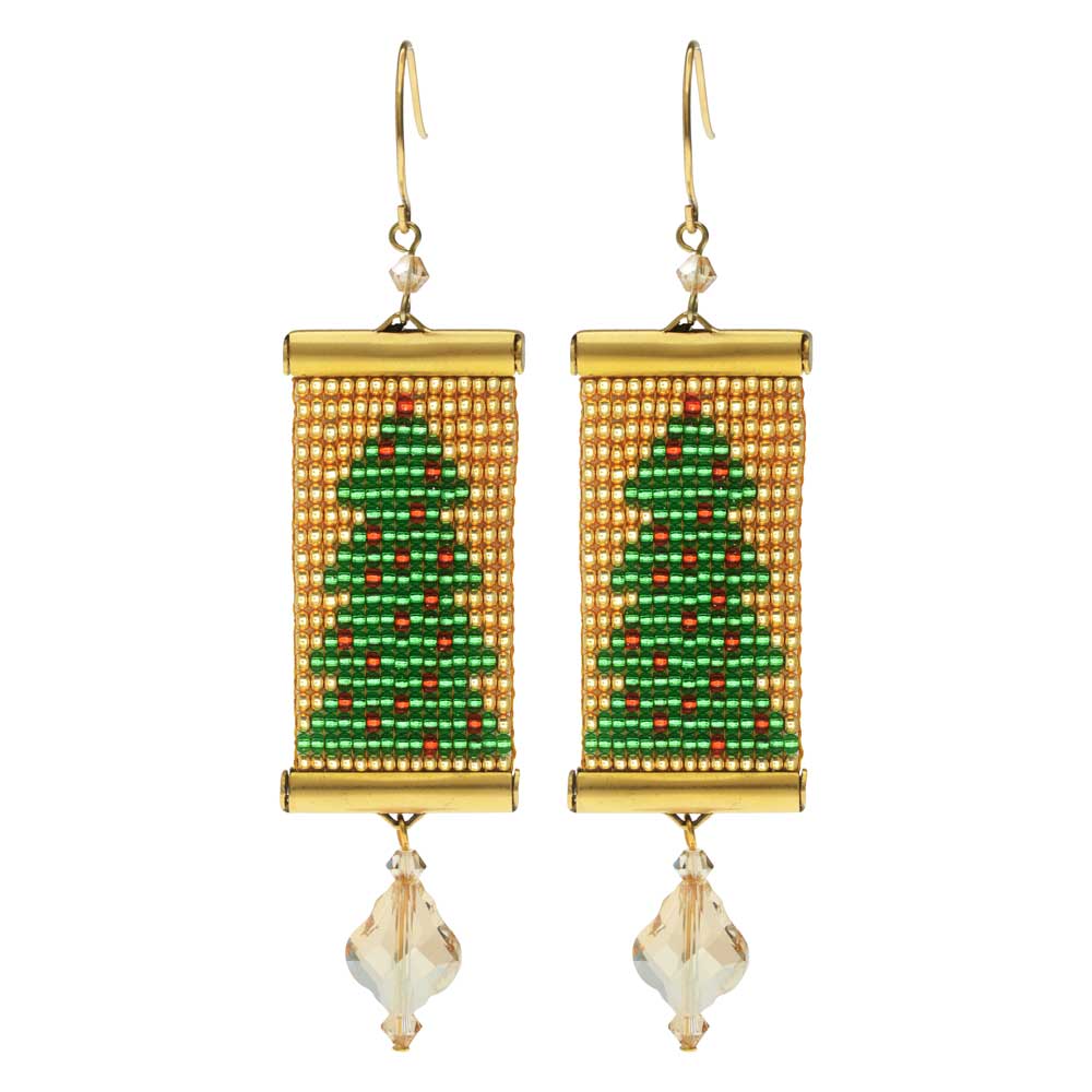 Loom Statement Earring Kit - Christmas Tree - Exclusive Beadaholique Jewelry Kit