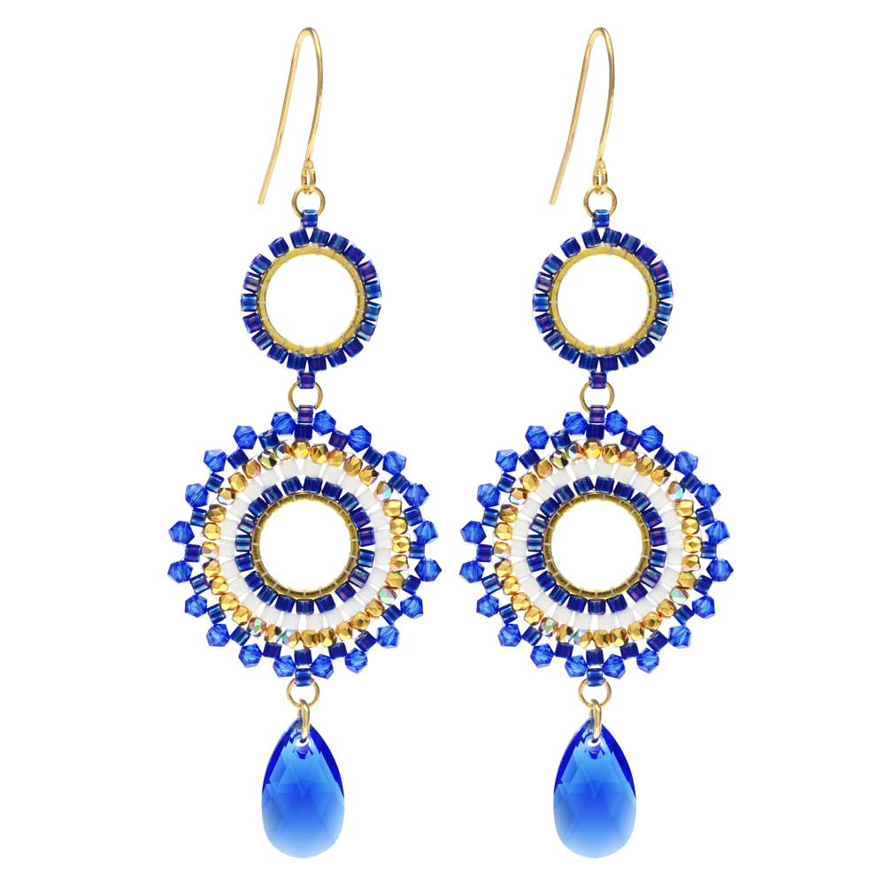 Beaded Statement Earrings featuring Swarovski Crystals -High Seas-Exclusive Beadaholique Jewelry Kit