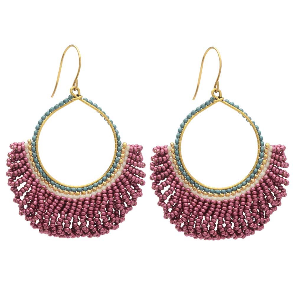 Fresca Beaded Fringe Earrings in Pink Lady - Exclusive Beadaholique Jewelry Kit