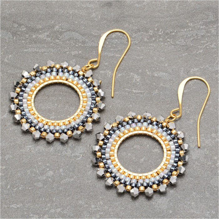 Brick Stitch Burst Earrings in New Year's Eve - Exclusive Beadaholique Jewelry Kit