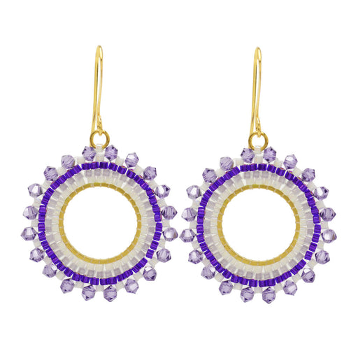 Brick Stitch Burst Earrings in Purple Paradise - Exclusive Beadaholique Jewelry Kit