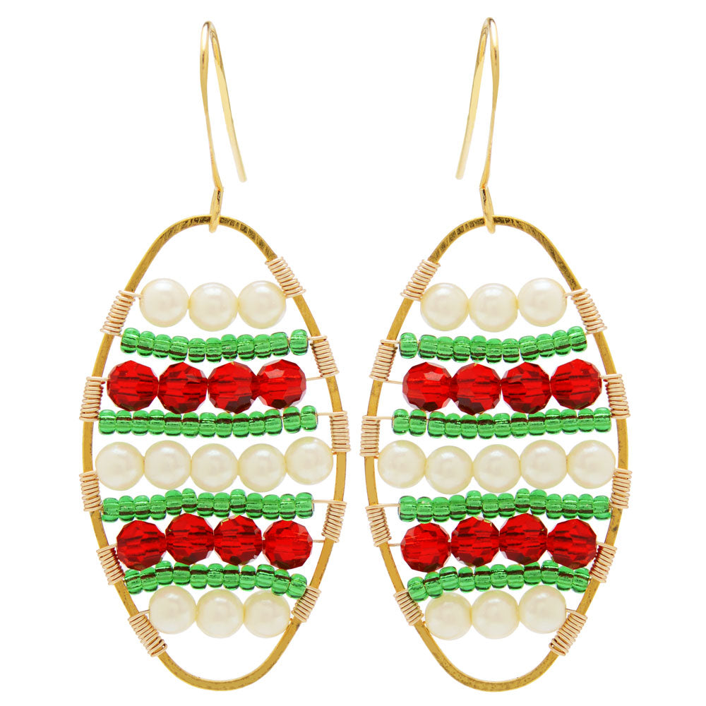 Odyssey Wire Wrapped Earrings in Classic Christmas - Exclusive Beadaholique Jewelry Kit