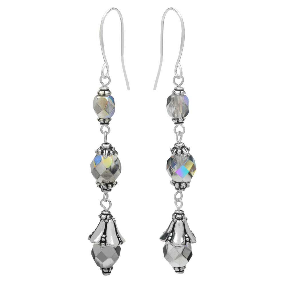 Nova Earrings in Silver Rainbow - Exclusive Beadaholique Jewelry Kit