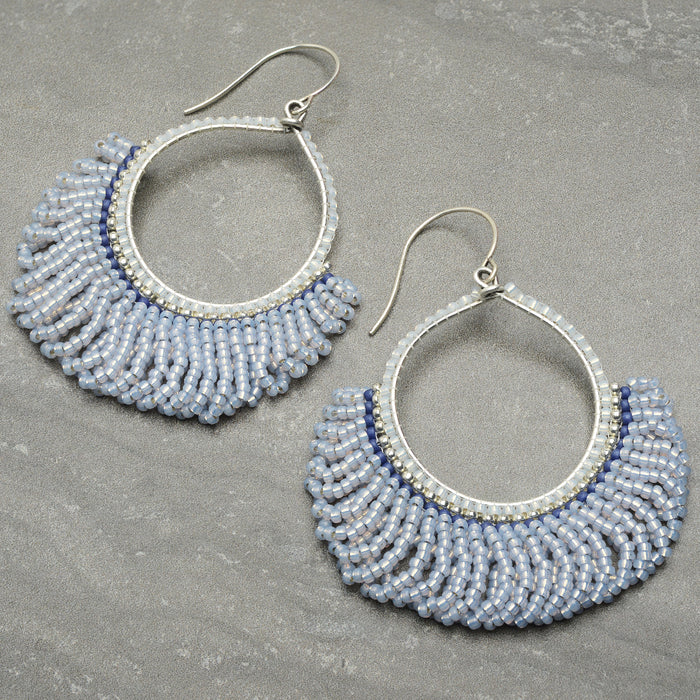 Fresca Beaded Fringe Earrings in Icicle Dreams - Exclusive Beadaholique Jewelry Kit