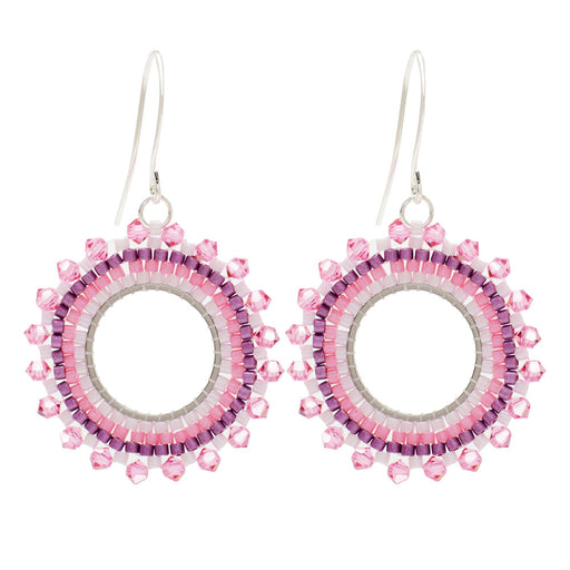 Brick Stitch Burst Earrings in Pink Sunset - Exclusive Beadaholique Jewelry Kit