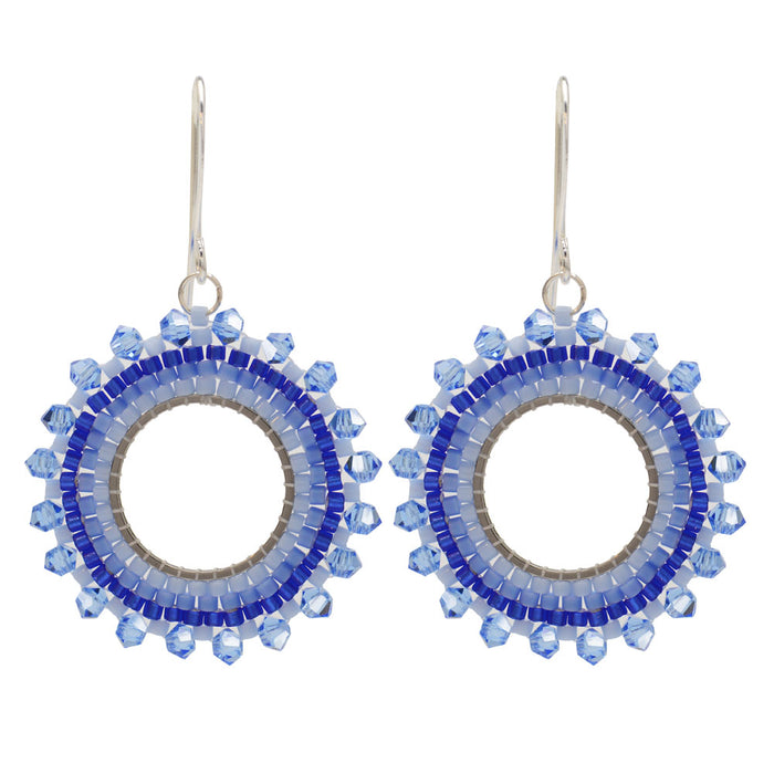 Brick Stitch Burst Earrings in Bayside Blue - Exclusive Beadaholique Jewelry Kit