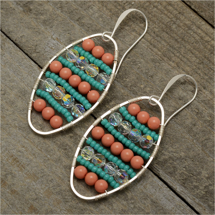 Odyssey Wire Wrapped Earrings in Coastline - Exclusive Beadaholique Jewelry Kit