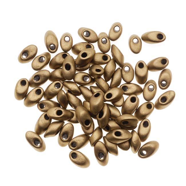 Miyuki Long Magatama Seed Beads - 4x7mm 'Matte Metallic Dark Bronze' 8.5 Grams
