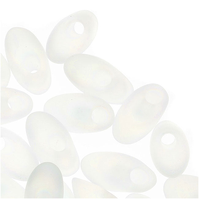 Miyuki Long Magatama Seed Beads 4x7mm - Matte Transparent Crystal AB (8.5g)