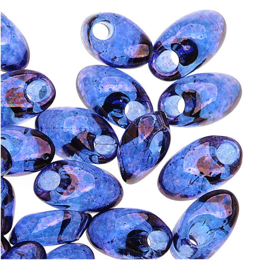 Miyuki Long Magatama Seed Beads 4x7mm - Violet Gold Luster (8.5 Grams)