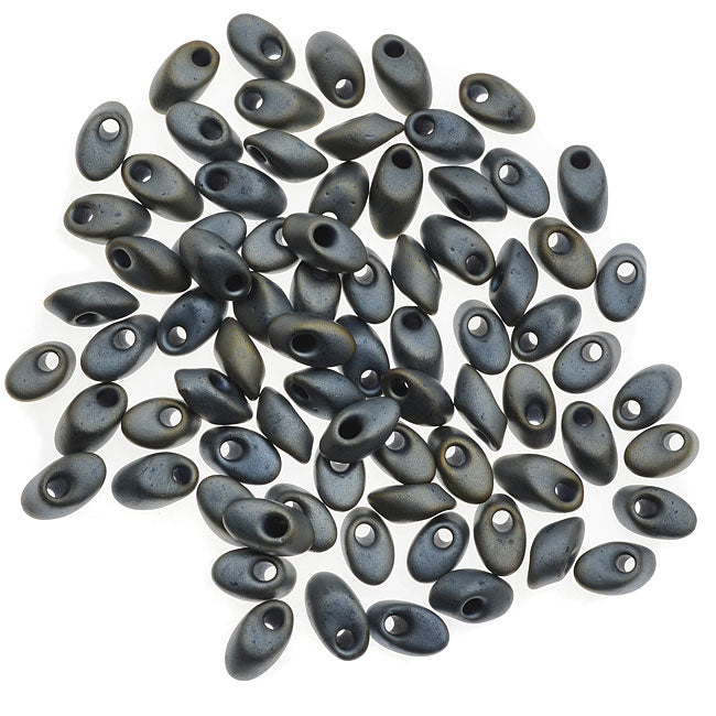 Miyuki Long Magatama Seed Beads 4x7mm - Matte Metallic Silver Gray (8.5 Grams)