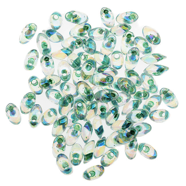 Miyuki Long Magatama Seed Beads 4x7mm - Olive Green Lined Crystal (8.5 Grams)