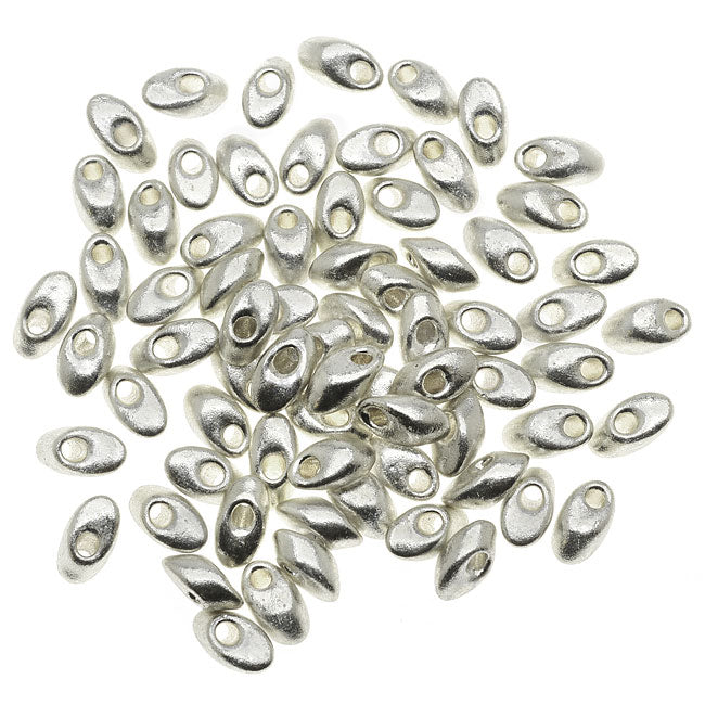Miyuki Long Magatama Seed Beads 4x7mm - Galvanized Silver (8.5 Grams)