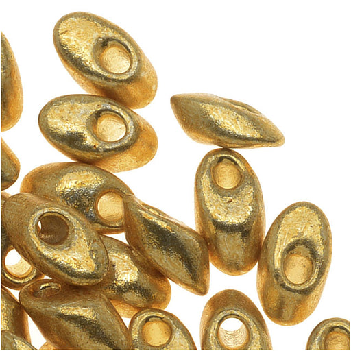 Miyuki Long Magatama Seed Beads 4x7mm - Duracoat Galvanized Gold (8.5 Grams)