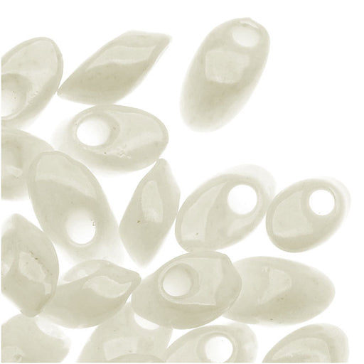 Miyuki Long Magatama Seed Beads 4x7mm - Ceylon Pearl (8.5 Grams)