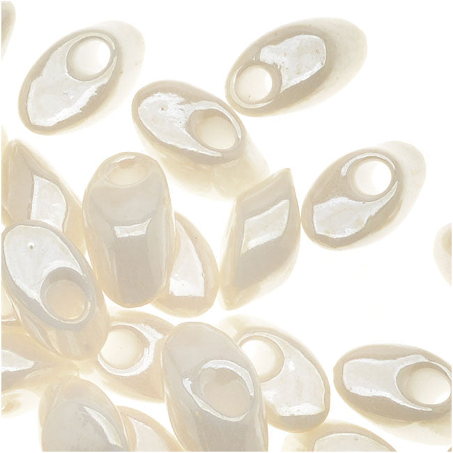 Miyuki Long Magatama Seed Beads 4x7mm - Ivory Ceylon (8.5 Grams)