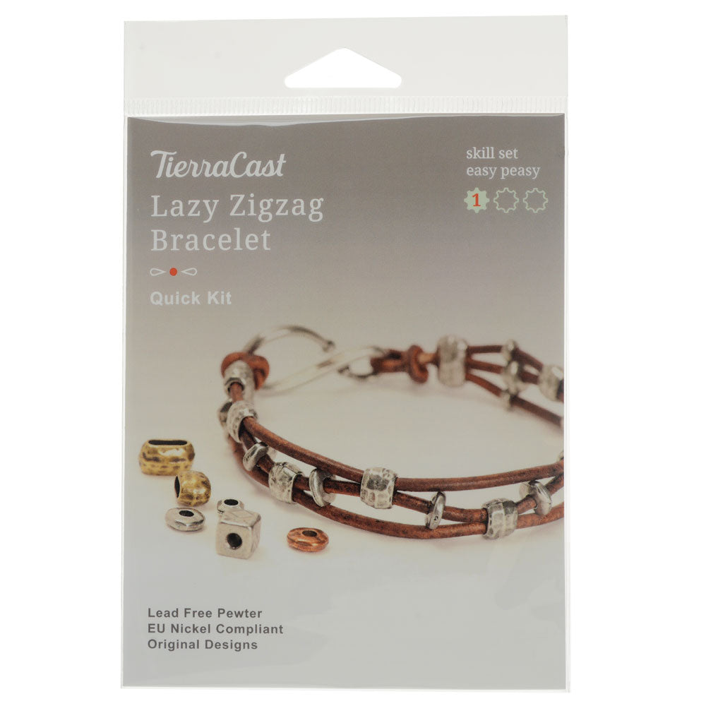 Bracelet Kit, Lazy Zigzag, Makes One Bracelet, By TierraCast