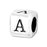 Alphabet Bead, Rounded Cube Letter "A" 5.8mm, Sterling Silver (1 Piece)